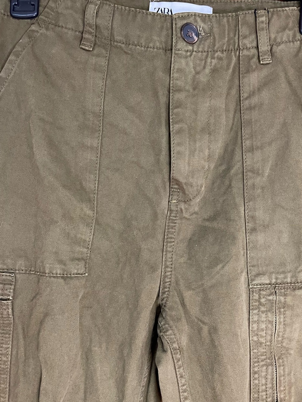 Zara The Macy Cargo Trousers Khaki Green - Picture 2 of 16